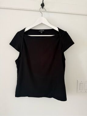 J. Crew Black Short-Sleeve Boatneck Top NWT  Sz XL